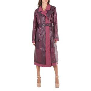 Sies Marjan Devin Embossed Double Belted Reflective Trench Coat, Brand Size 0